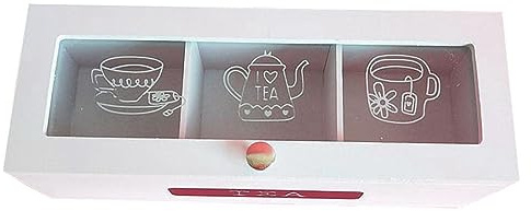 1 boîte de Rangement en Bois pour sachets de thé, Design créatif, pour la Maison, l'hôtel et Le Compartiment pour Un accès Facile aux sachets de thé et Autres a