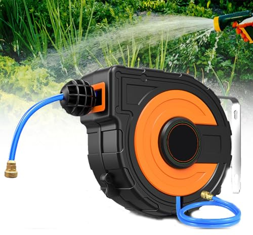 Tubo retrattile con avvolgitore automatico, avvolgitubo da giardino retrattile montato a parete, 10 1 m / 15 1 m / 18 1 m, rotazione arbitraria di 180 ° (18+1m)