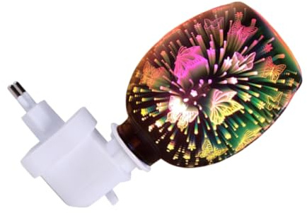 UTHCLO Lampe Aromatique 3D Multicolore, Brûleur à Cire Fondante sans Fumée, Verre Et Plastique, Compatible Ac220v, Décoration Maison Salon Bureau, Diffuseur D'huiles Essentielles