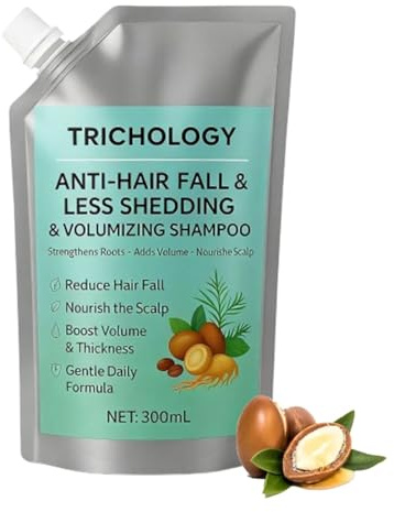 El champú voluminizador anticaída mejora la calidad del cabello, fortalece las raíces, aporta volumen, grosor y brillo. Apto para todo tipo de cabello, 300 ml.