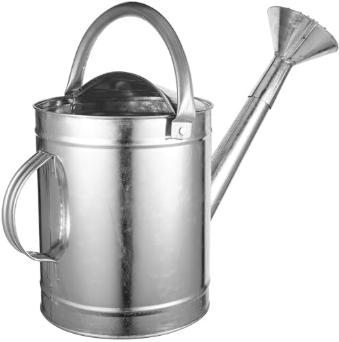DOITOOL Regadera para Plantas de Interior y Jardín de 5 litros Acero Inoxidable Reforzado Boquilla Larga para Riego Preciso Asa Metálica Ergonómica Herramienta Manual para Flores y