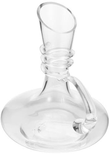 jojofuny Carafe en Verre Cristal 1600 Ml Décanteur à Vin Rapide Bec Verseur Incliné Grosse Carafe Portative pour Vin Rouge Maison Bar Fête