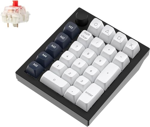 Keychron Q0 Max Wireless Mechanical Numpad, 2.4 GHz/Bluetooth 5.1/Wired QMK Number Pad, RGB Hot-Swappable Numeric Keypad with Gateron Red Switch for Laptop Mac Windows Linux - Black