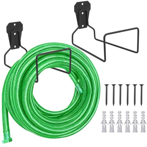 Garden Hose Holder, 2 PcsHose Pipe Holder, Wall Mounted Garden Hose Wall Bracket, Garage Storage Hook, Metal Heavy Duty Pipe Hooks, hHose Hanger for Extension Cords Tube Vacuum Hoses Storage