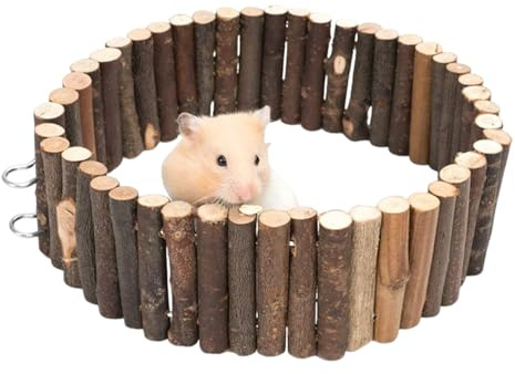 Trappa för Hamsterbur och Gnagare | Trästaket för Smådjur att Gnaga på - Trästege Bro Hamster | För smådjur mus, chinchilla, gerbil, ekorre och sockerglidare