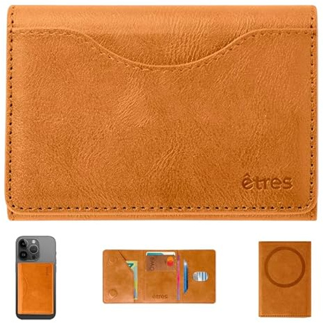 Instant Project Personlig Slim Plånbok, RFID-korthållare med Smartphone-magnet, personlig lasergraverad plånbok, kompakt korthållare med sedelficka, Ljusbrun, 7x10 cm, Minimalistisk