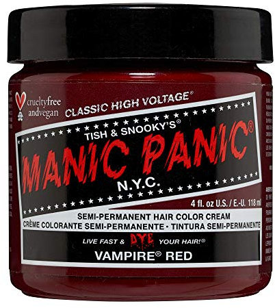 Manic Panic Vampire Red Classic Creme, Vegan, Cruelty Free, Semi Permanent Hair Dye 118ml