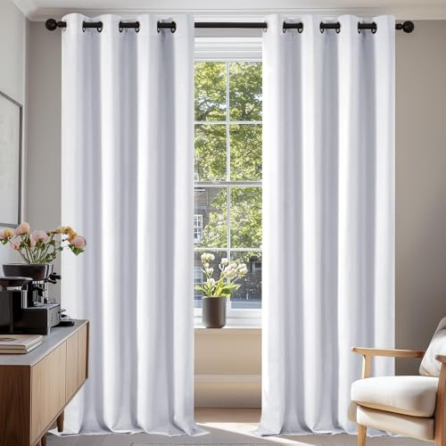 Deconovo Tende Oscuranti per Interni, 2 Pannelli, 140x260 cm, Grigio Perla