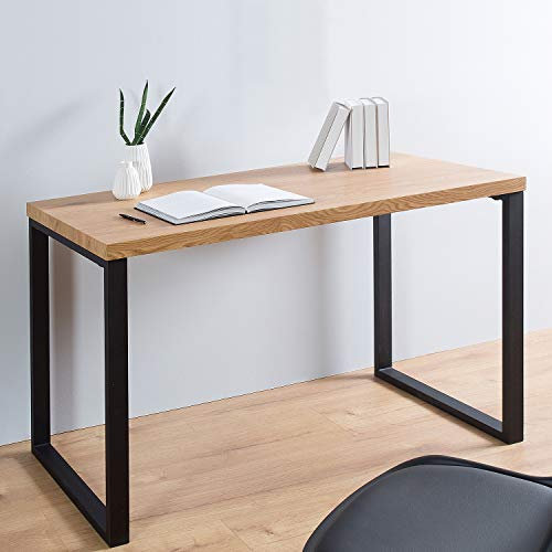 cagü Design Schreibtisch Vancouver Eiche & Eisengestell Schwarz 120cm x 60cm