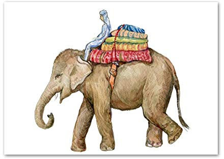 LCSLDW Leinwanddruck，Nette Zirkus Elefant Kinderzimmer Wandkunst Leinwand Malerei Nordic Poster Und Drucke Tiere Wandbilder Baby Kinderzimmer Home Decor, 30X40Cm No Frame