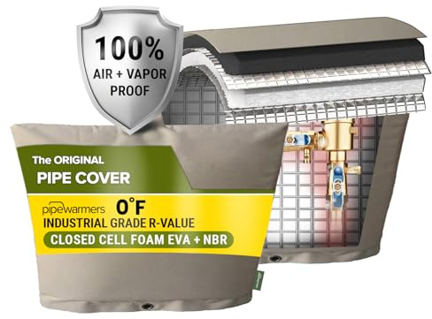 The Original Winter Pipe Insulation Cover (0˚F) - Extra-Thick EVA+NBR (UV-Coated) Insulated Backflow Preventer Freeze Protection, Pump Cover, Sprinkler/Well/Valve Head Cover - (30 W X 24 H)