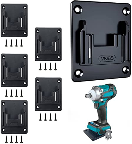 Set von 6 Werkzeughalter Wandhalterung, TEPULAS Maschinenhalter Bohrschrauber Bohrhalter für Makita 18V Bohrwerkzeuge & Elektrowerkzeug