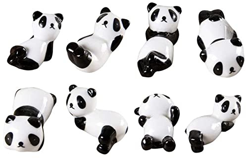 Vastsea 8 stycken pinnhållare, söta ätpinnar, förvaring i panda-form, hållare av keramiska pinnar, lämplig för köks- och bordsdekoration (svart och vit)