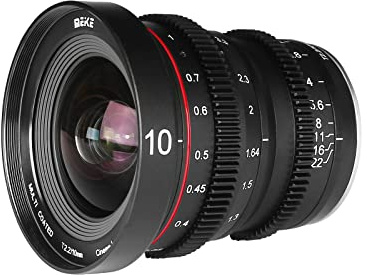 Meike 10mm T2.2 Large Aperture Manual Focus Low Distortion 6K Mini Prime Cine Lens for Micro Four Thirds Mount Compatible with Olympus Panasonic Lumix Cameras and BMPCC 4K Zcam E2 GH5 GH6