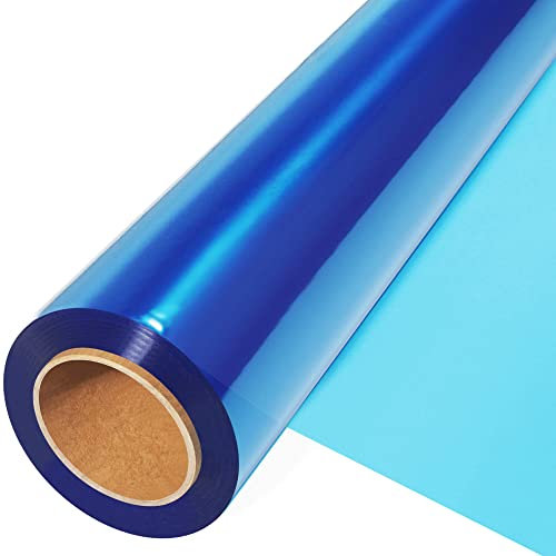 45CM x 30M Klare Cellophan Rolle - 3 Mil Blau Dicke Zellophan Transparent, Klare Cellophan-Taschen, Klares Verpackungspapier für Blumen Geschenkkörbe Wrap