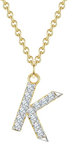 GLANZSTÜCKE MÜNCHEN Damen Kette Buchstabe K aus 925/- Sterling Silber mit Zirkonia