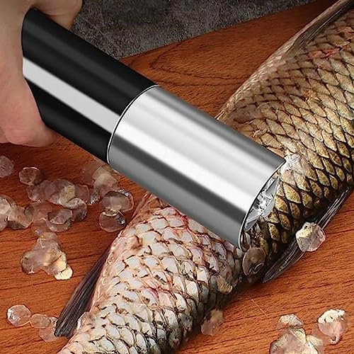 Cordless Electric Fish Scaler Set，Powerful Dynamic Fish Scaler with 3000mAh rechargeable batteries，Easily Remove Fishscales without Fuss Or Mess for Chef and Home Cooks Fish Cleaning tools black