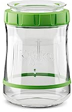Kefirko Kit de démarrage au levain : fermenteur, bocal en verre, cuillère à mesurer, horloge de fermentation et livre d'instructions (français non garanti) (vert)