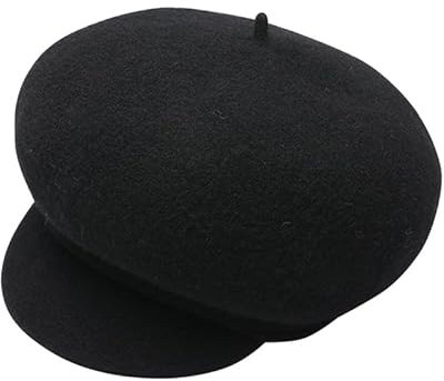 LAEMILIA Damen Ballonmütze warme Schirmmütze Elegant Wintermütze Wolle Einfarbig Barett Maler Mütze Newsboy Herbst Winter mit Visor