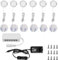 Lightess Luz LED Armario 12W 6Luces Cocina Bajo Mueble Interiores, Iluminación del Gabinete Ultradelgada Redonda para Estante, Exhibición, Vitrina, Mostrador, Armario de Vinos, Blanco Neutro (4500K)