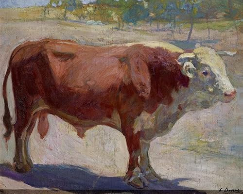 Leinwandbilder Bild Kunst Leinwand Malerei Ölgemälde Der Stier Marelo Von Francisco Llorens Diaz für Wanddekoration 60x90cm