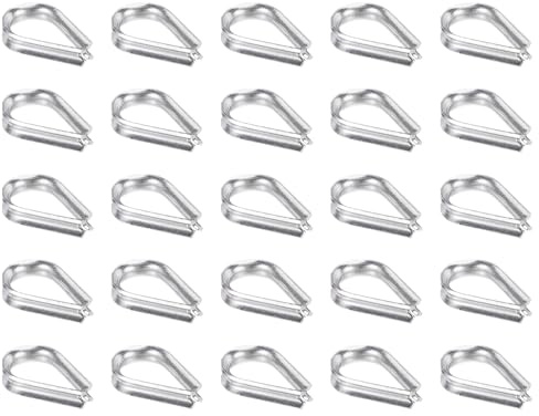 PATIKIL M2 316 Stainless Steel Thimble for 1/16 Dia Wire Rope Cable, 30 Pack 2mm Thimbles Rigging for Lifting Hanging Securing
