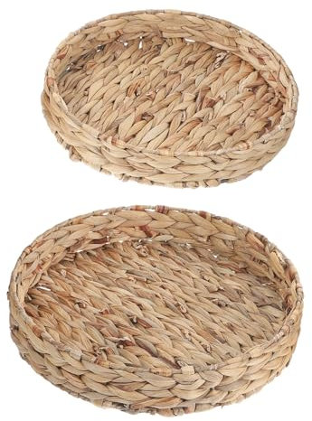 TINEASUR 2piezas Cesta Tejida Tapa Organizador De Escritorio Resistente y Decorativa