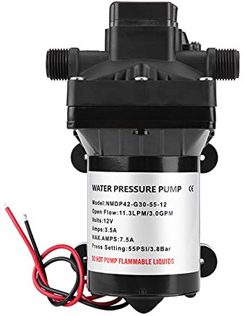 Pompe à Eau Automatique 12 V DC, Pompe de Surpression, 30 Psi, 3,1 Bar, 3 Gallons par Minute, Pompe à Eau Auto-amorçante de Caravane 4008101E65 pour Camping-car, Bateau Marin