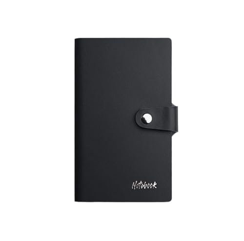 SHBHWS Softcover-NotizbüCher 2 Stück tragbares A6-Notizbuch aus weichem Leder, einfacher Notizblock, Taschenbuch, Taschenbuch NotizbüCher A5 Softcover(Black)