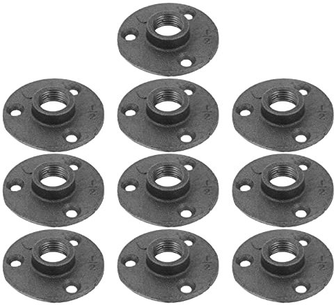 DOITOOL 10stücke Rohr Flansch Beschläge aus Temperguss für Möbelregal-dekor Dekorative Bodenflansche für Diy-projekte und Wanddekorationen