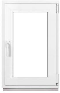 Framex Ventana De Sótano PVC Pequeña Blanco De Ancho x Alto: 50 x 75 cm (500 x 750 mm), Doble Acristalamiento (32 mm), Oscilobatiente, DIN Derecha