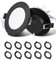 Grebeam Lot de 10 Spots LED Encastrables, 5W, Noir, Spot Salle de Bain, IP44, Ultramince 25 mm, Blanc Chaud 3000K, Trous Ø75-90mm, Spot LED Extérieur Rond, AC 220V-240V, pour Cuisine Salon Chambre