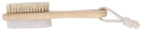 Lima de Callos de Doble Cara Piedra Pómez y Madera | Portátil, Diseño Ergonómico, para Hombres y Mujeres, Cuidado de Pies, Khaki