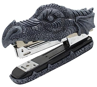 TOGEVAL Unique Dragon Modeling Stapler Tool Resin Craft Decor Stapling School Stationery Office Supplies