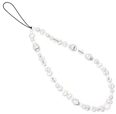 HengChen Beaded Pearl Phone Wrist Strap, Anti-Lost Wristlet Phone Lanyard | with Charm, Cute Phone Strap for Women & Girls, Fashion Phone Accessories
