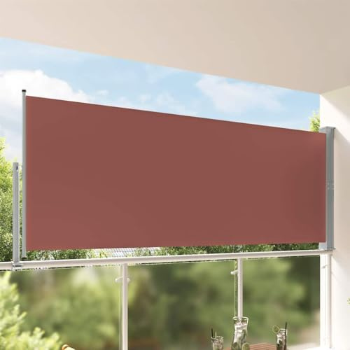 Generico Tenda da Sole Laterale Retrattile per Patio 140x300cm Marrone,Ombrelloni e Parasole