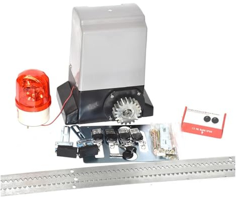 Schiebetor-Set Automatischer Zahnstangen-Schiebetoröffner for Tore mit bis zu 1200 kg Tormotor, 6 m oder 7 Zahnstangen, Fotozelle und Blinker optional(Kit3)