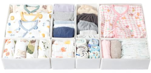 8er Schubladen-Organizer für HEMNES-Kommoden, Wickeltisch & Schrank, Weiß