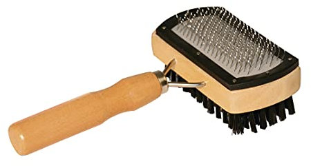 Kerbl Zupfbürste für Hunde und Katzen (Basic Care Zupfbürste doppelt Schutzkappen und Borsten, Pflegebürste) 83270