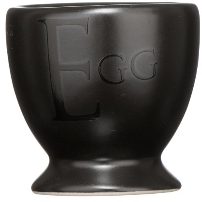 Premier Housewares 0721696 Set de 4 Coquetiers Céramique Texte Noir