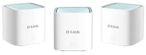 D-Link M15-3 EAGLE PRO Wi-Fi 6 AI AX1500 Mesh System (3-pack) AI Parental Control, Gigabit Ports, 1024 QAM, OFDMA, WPA3, Works with Alexa/Google Assistant.,White