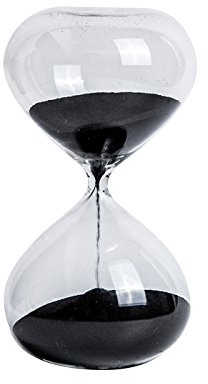 Graces Dawn Super Beautiful Transparent Glass Hourglass Sand Timer 60 Minutes with (Black)