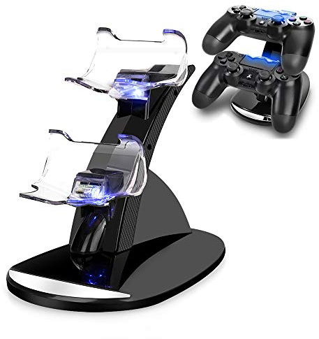 PS4 Controller Charger,VSEER Playstation 4/PS4/PS4 Pro/PS4 Slim Controller Charger Charging Docking Station Stand.Dual USB Fast Charging Station&LED Indicator for Sony PS4 Controller