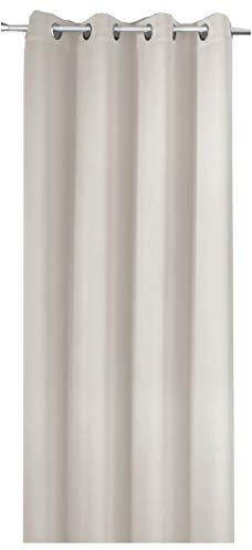 NOVUM fix Verdunkelungsvorhang mit Ösen, Off-White, Weiss, Extra lang 350 cm, Stoffbreite ca. 145 cm, Blickdicht, Thermoeffekte für Kälteschutz und Wärmeschutz, energiesparende Gardine (145x275cm)