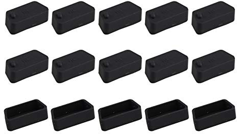 Futheda 15 Piezas de Silicona VGA Hembra Puerto de Interfaz Anti Polvo tapón Tapa Protectora Compatible con RS232 HDB15 Puerto Macho Negro