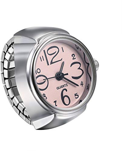 JewelryWe Ringuhr Fingeruhr Herren Damen rund Analog Quarz Elastisch Legierung Ring Uhr Uhrenring