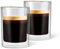 Tchibo Qbo 2er Caffè Gläser, hochwertiges Glas, mundgeblasen, gelasertes Qbo-Logo, heiß und kalt genießen