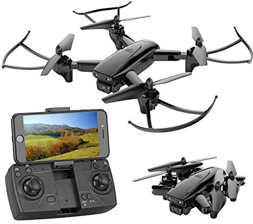 Simulus Drohnen: Faltbarer WiFi-FPV-Quadrocopter mit HD Kamera, Optical Flow, App (RC Drohne, Drohne mit Camera, Ferngesteuertes Spielzeug)
