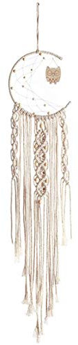 Shiwaki macramé Dream Catcher tenture Murale Tapisserie Coton Dreamcatcher Hibou Boho décorations pour la Maison Ornements de Mariage Artisanat Cadeaux (Hibou)