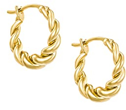 Brandlinger ® Ohrringe Silber 925. Creolen geschwungen. Schmuck Damen vergoldet mit 18 Karat (Silber und Gold) für Frauen und Mädchen. Durchmesser der Creolen 16mm